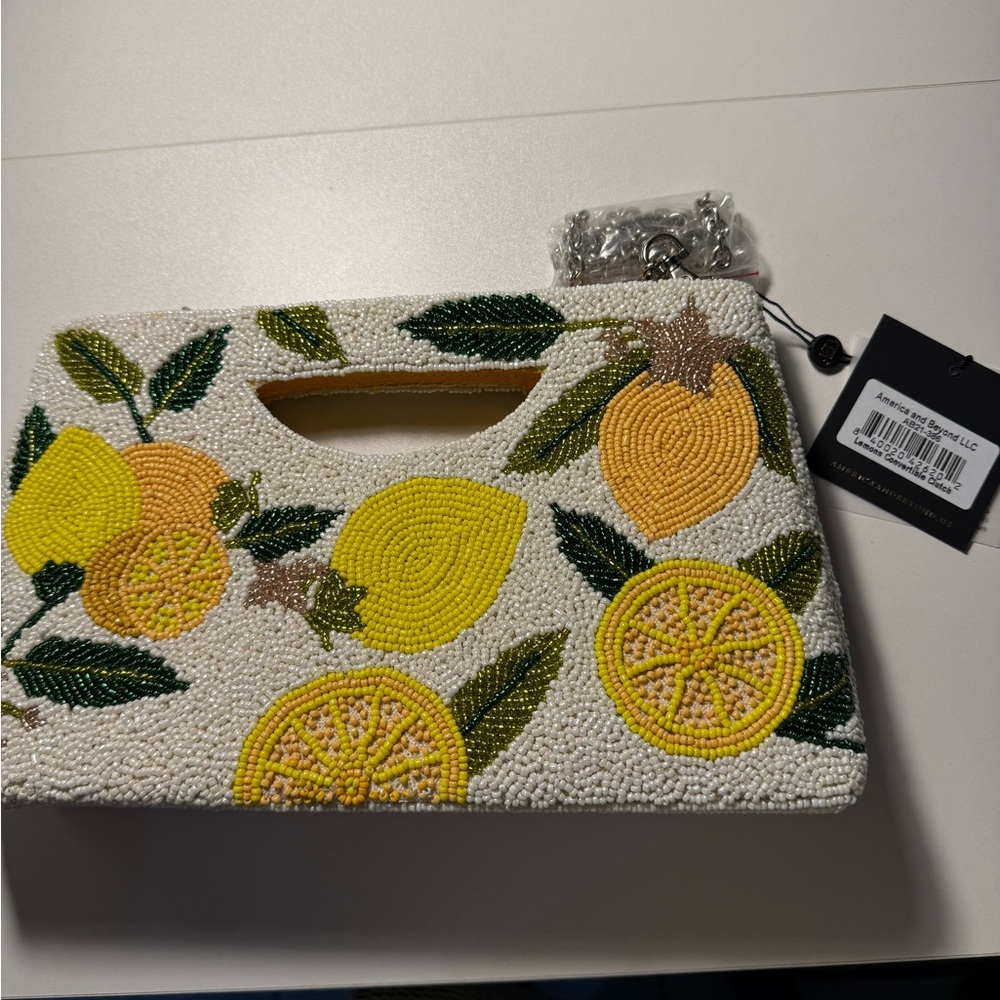 Colorful Beaded Citrus Clutch